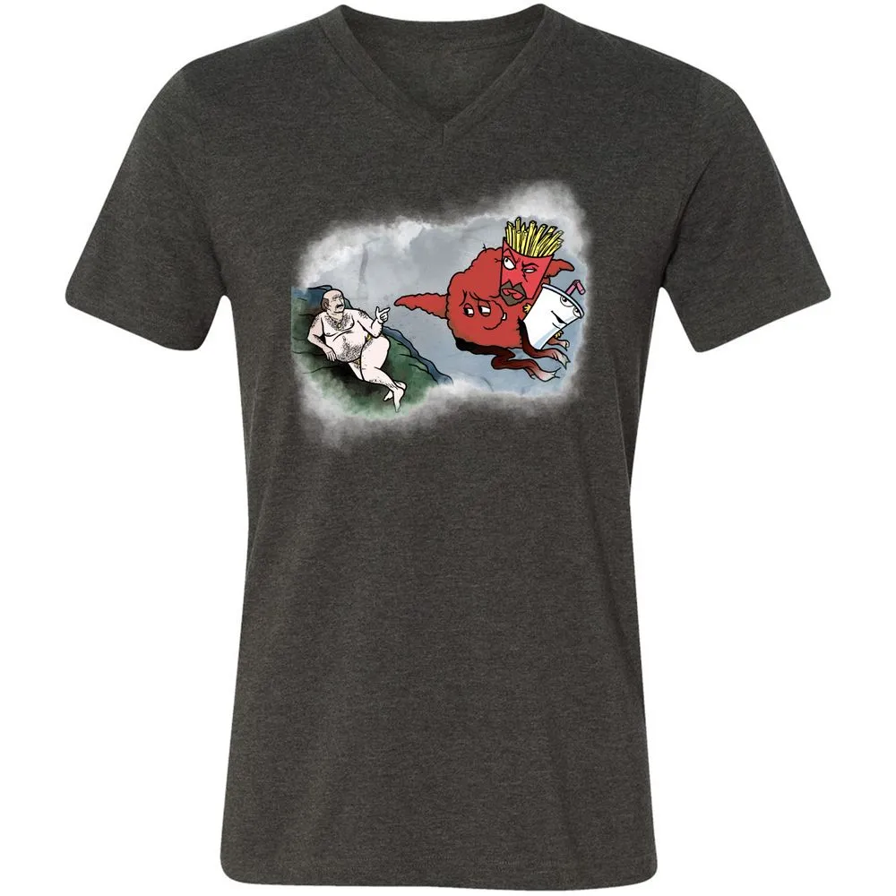 Unisex V-Neck T-Shirt - 96BVNCRV - Dark Grey Heather - 8