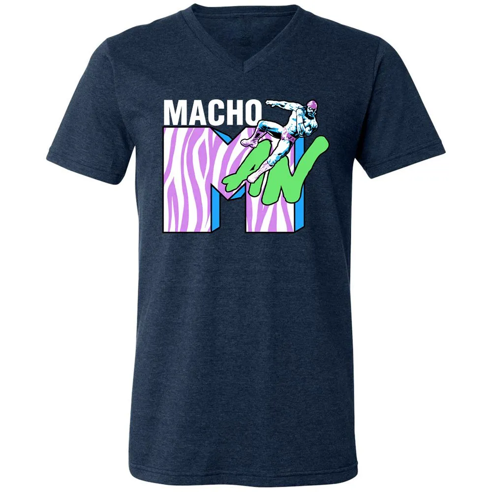 Unisex V-Neck T-Shirt - 8HRYNJ3D - Heather Navy - 15