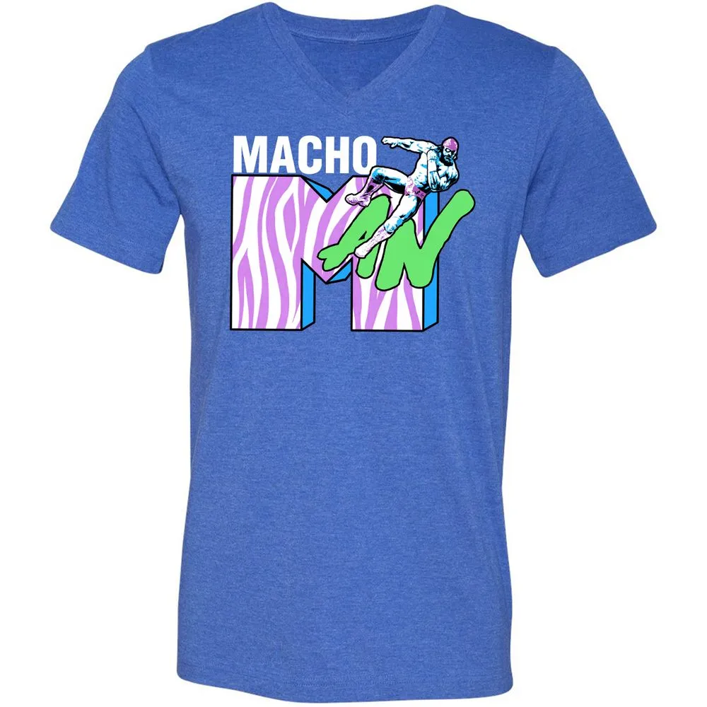 Unisex V-Neck T-Shirt - 8HRYNJ3D - Heather True Royal - 14