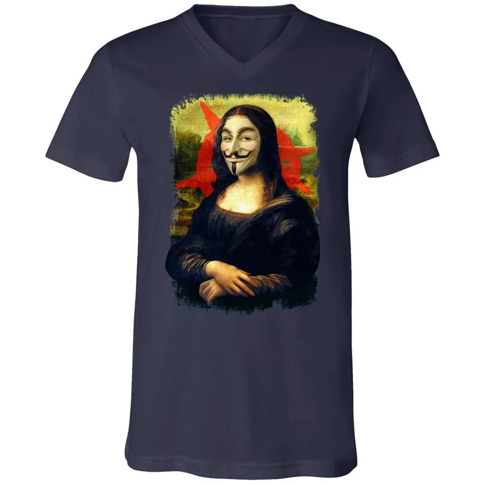 Unisex V-Neck T-Shirt - 85HE9J4U - Navy - 2