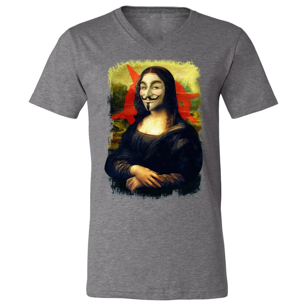 Unisex V-Neck T-Shirt - 85HE9J4U - Deep Heather - 13