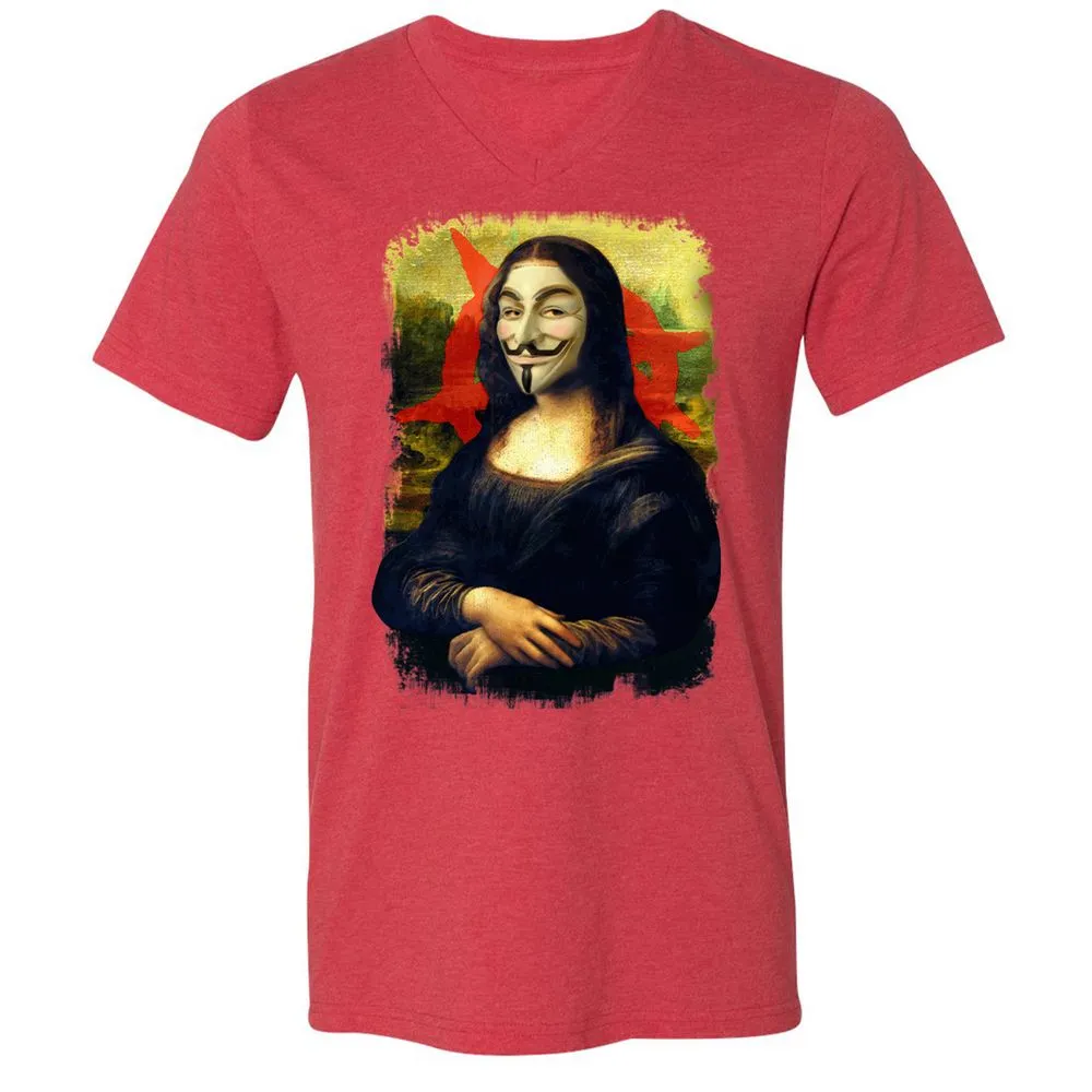 Unisex V-Neck T-Shirt - 85HE9J4U - Heather Red - 16