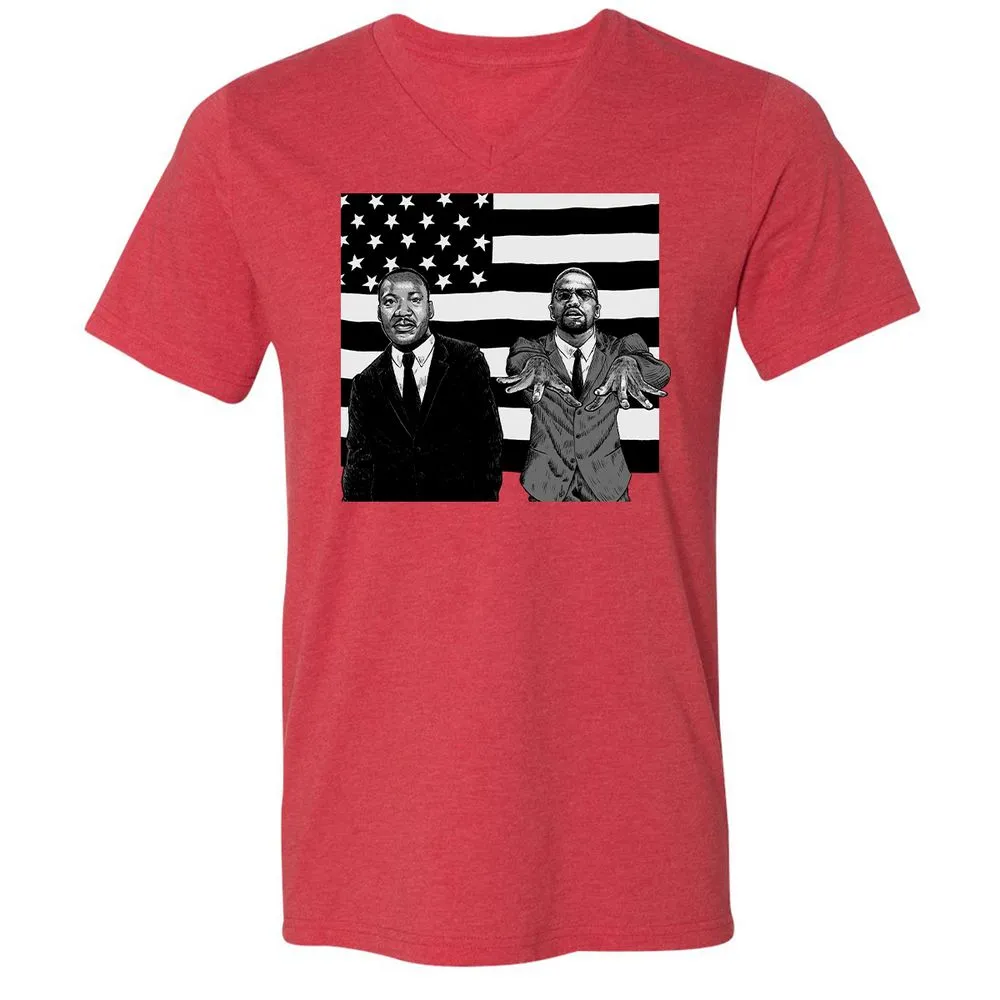 Unisex V-Neck T-Shirt - AVUN24JG - Heather Red - 16