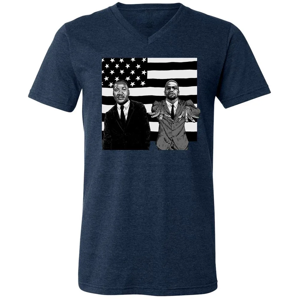 Unisex V-Neck T-Shirt - AVUN24JG - Heather Navy - 15
