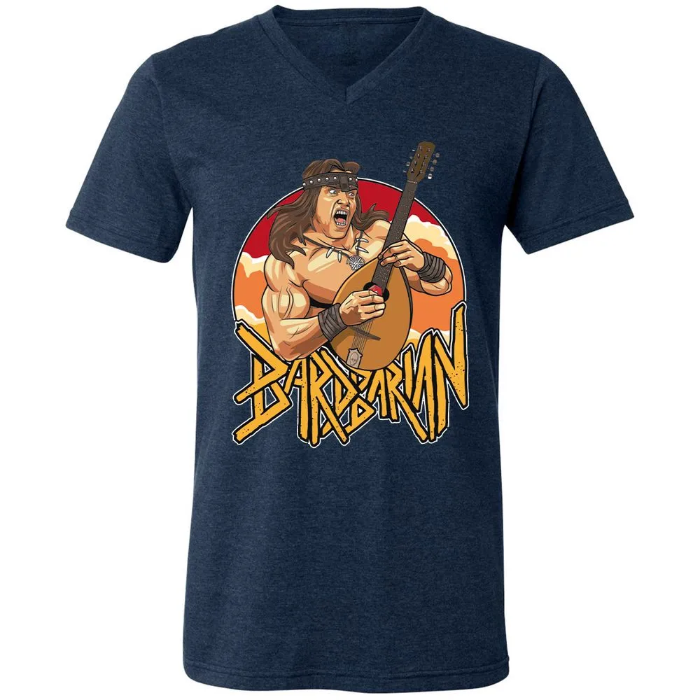 Unisex V-Neck T-Shirt - CMHRVR92 - Heather Navy - 15