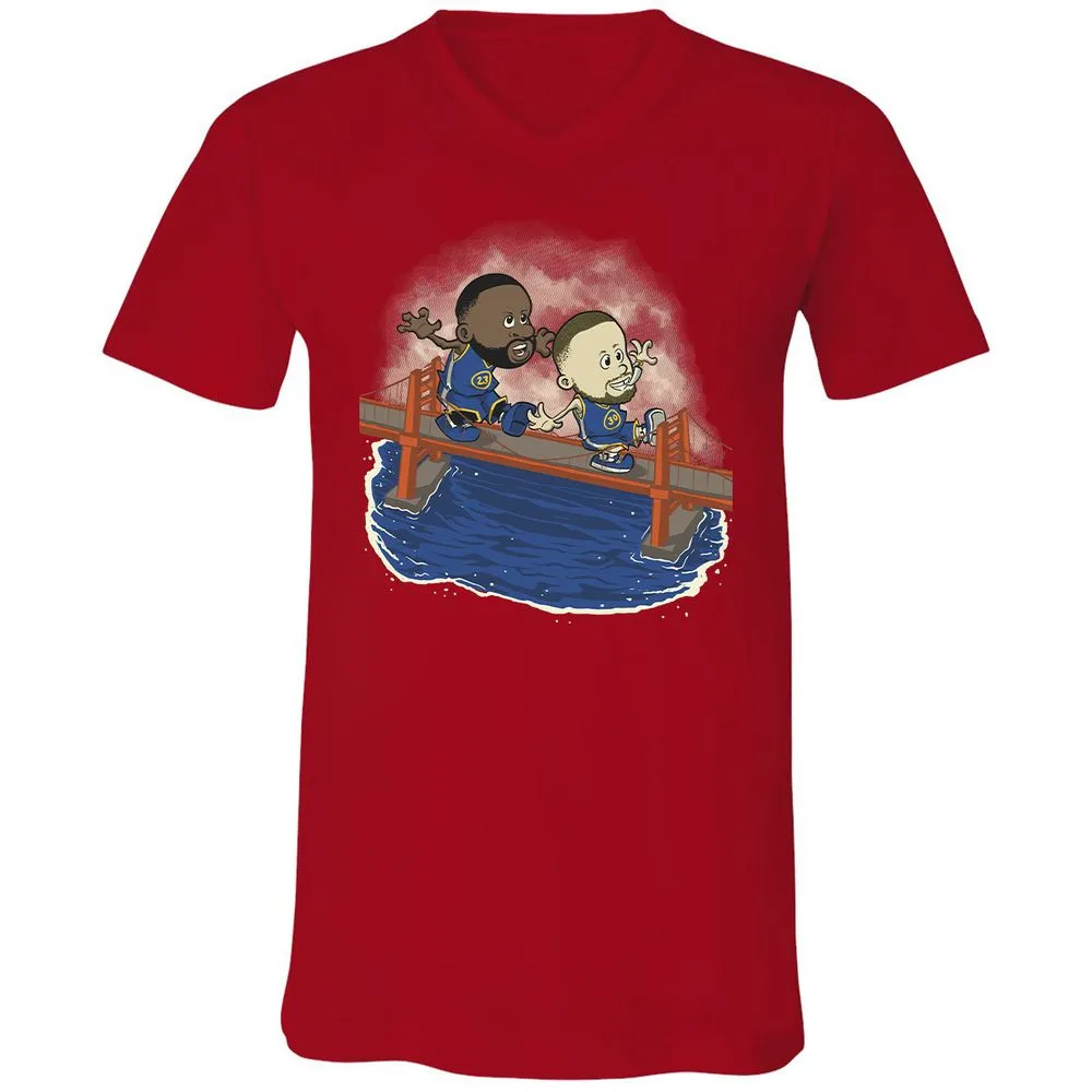 Unisex V-Neck T-Shirt - UJ31YLGE - Red - 3