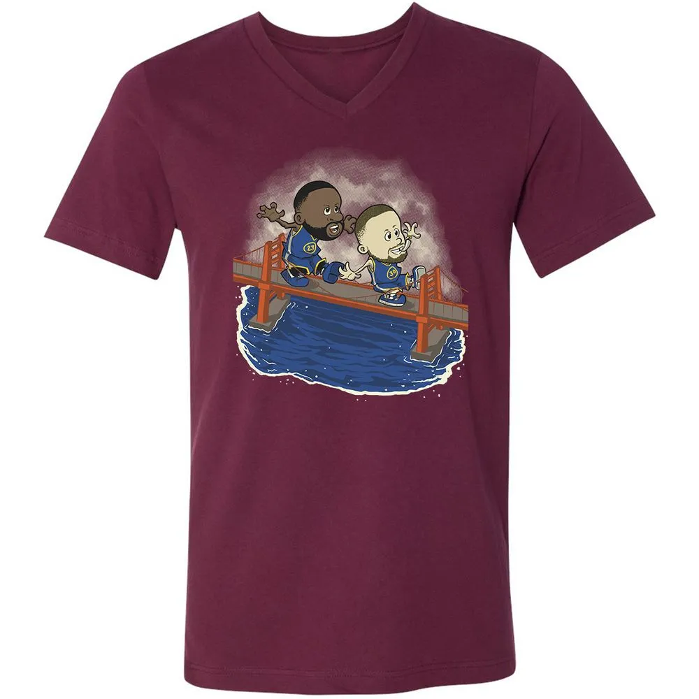 Unisex V-Neck T-Shirt - UJ31YLGE - Maroon - 6