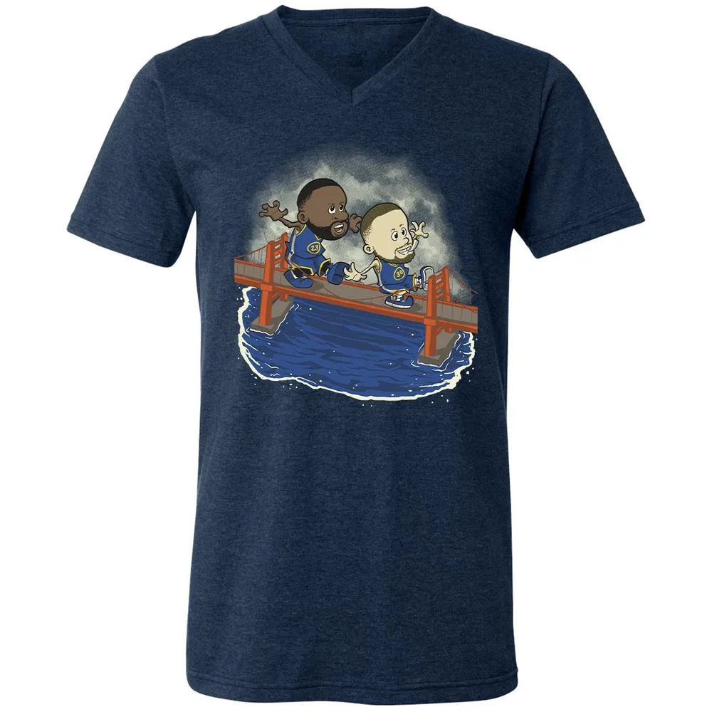 Unisex V-Neck T-Shirt - UJ31YLGE - Heather Navy - 15