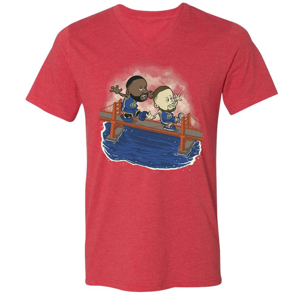 Unisex V-Neck T-Shirt - UJ31YLGE - Heather Red - 16