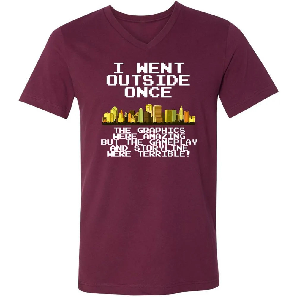 Unisex V-Neck T-Shirt - 991E19XM - Maroon - 6
