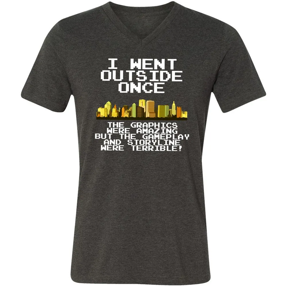 Unisex V-Neck T-Shirt - 991E19XM - Dark Grey Heather - 8