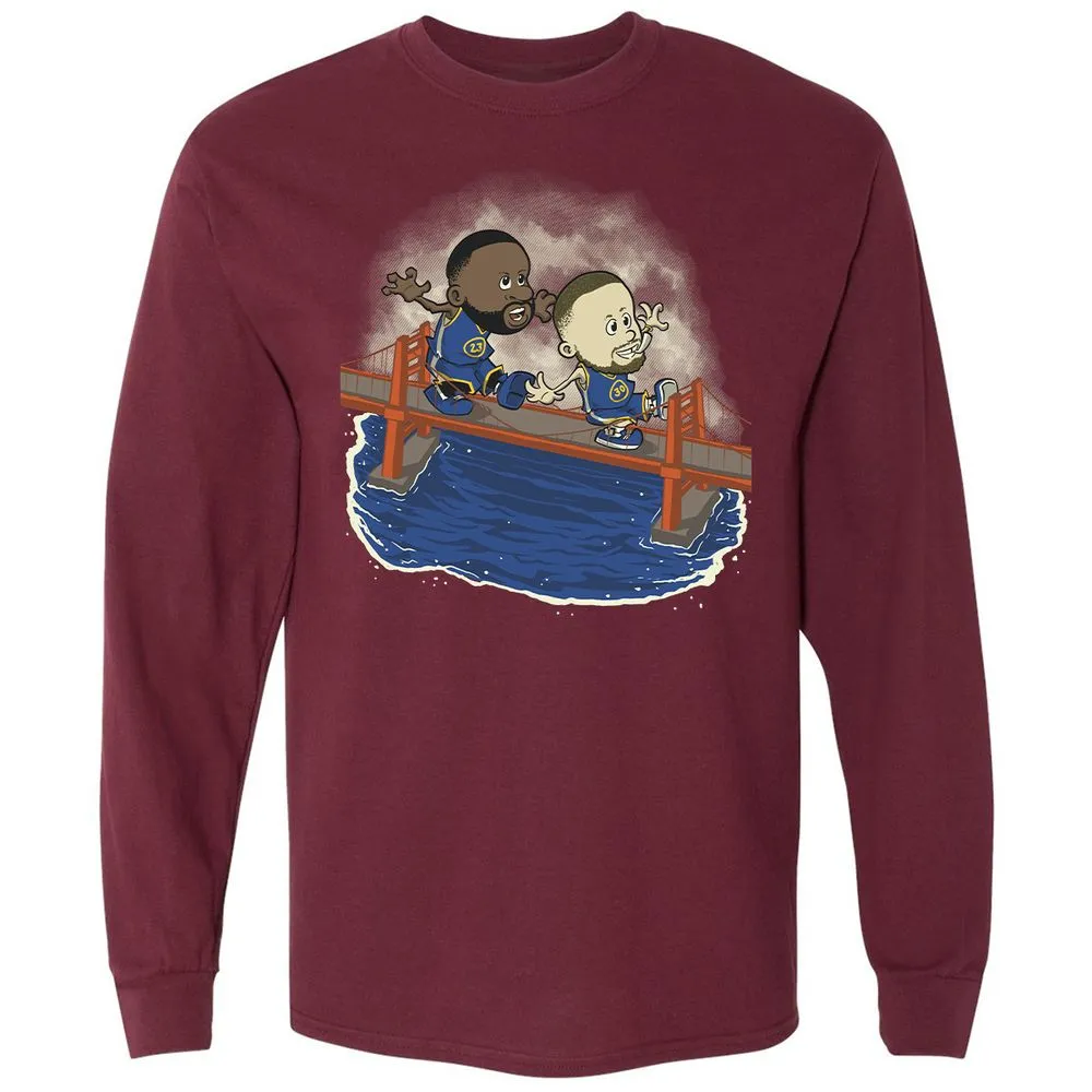 Long Sleeve T-Shirt - Black - Maroon - 11