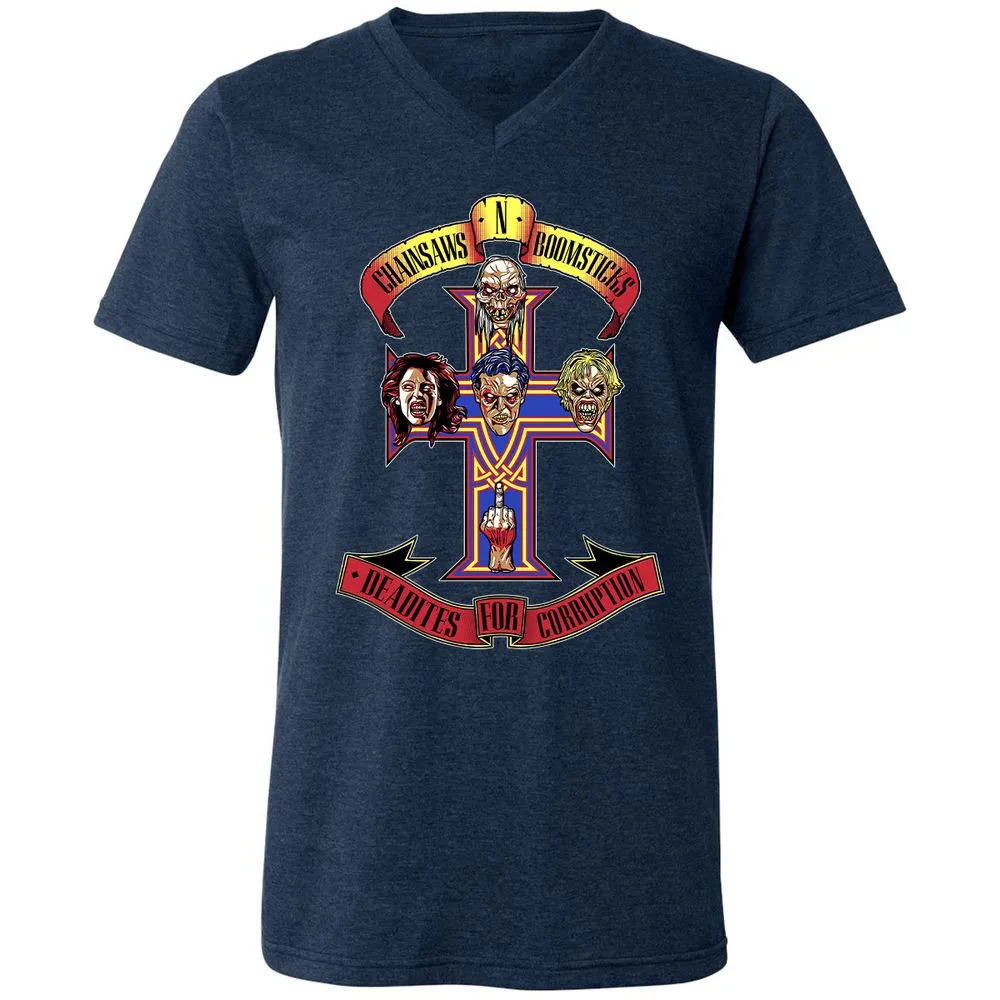 Unisex V-Neck T-Shirt - M7LRNMSD - Heather Navy - 15