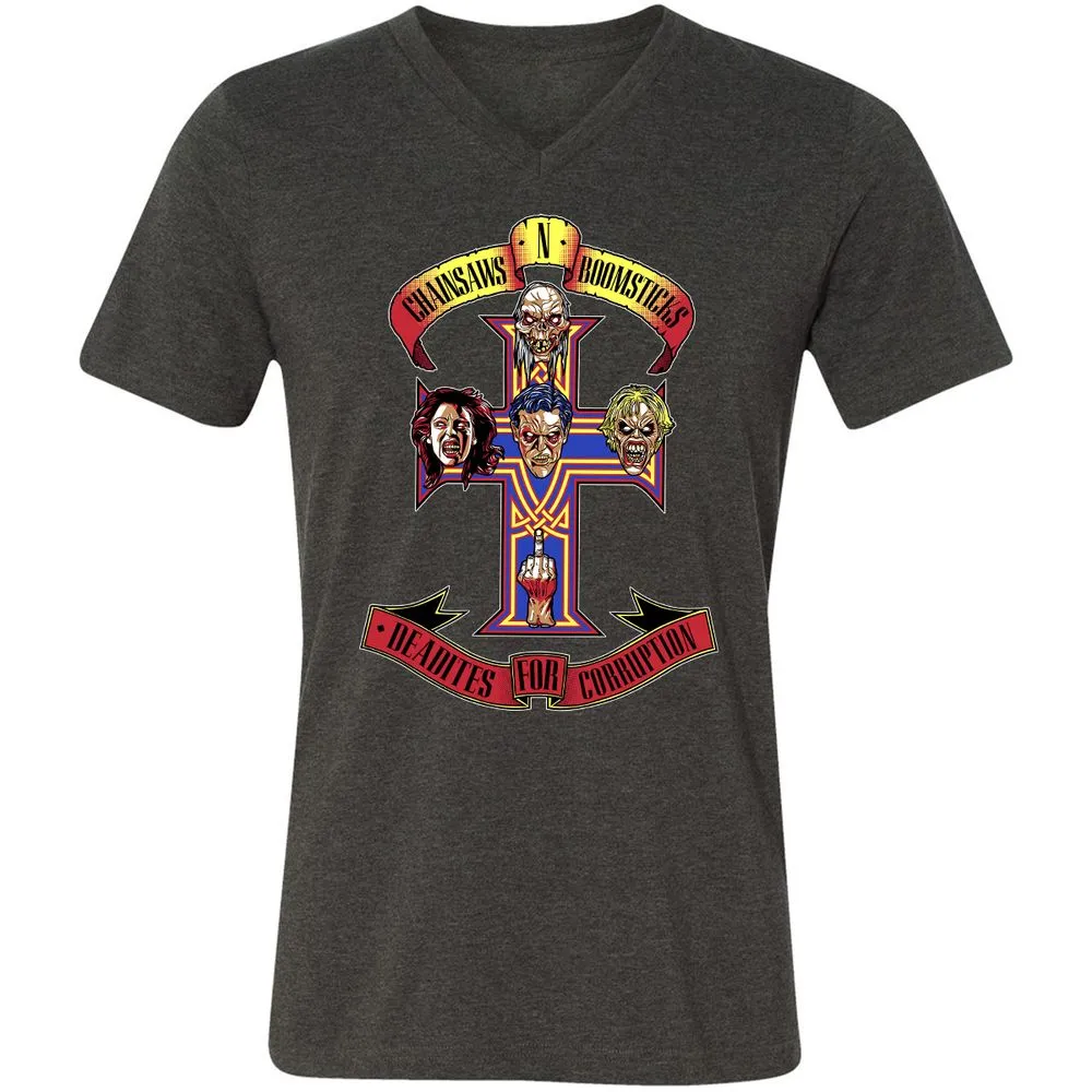 Unisex V-Neck T-Shirt - M7LRNMSD - Dark Grey Heather - 8