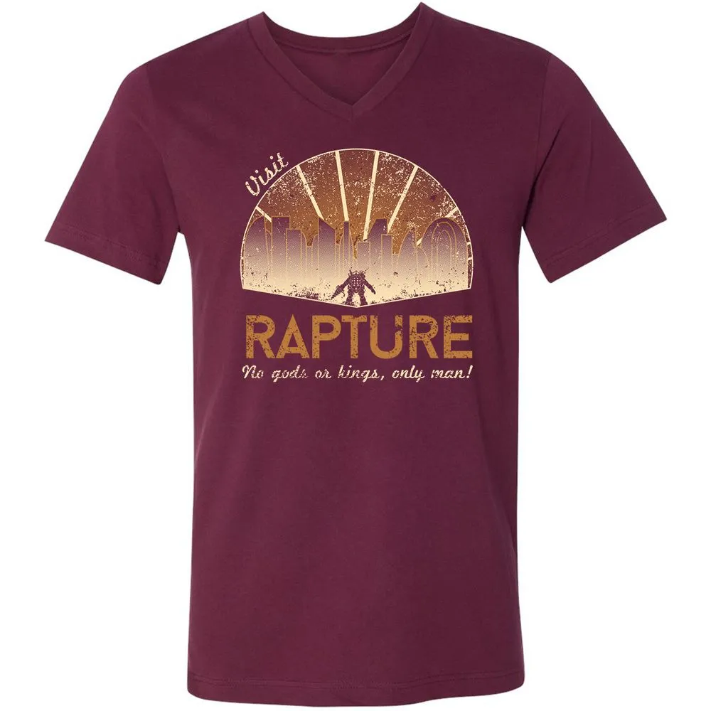 Unisex V-Neck T-Shirt - 1EGHDXGF - Maroon - 6