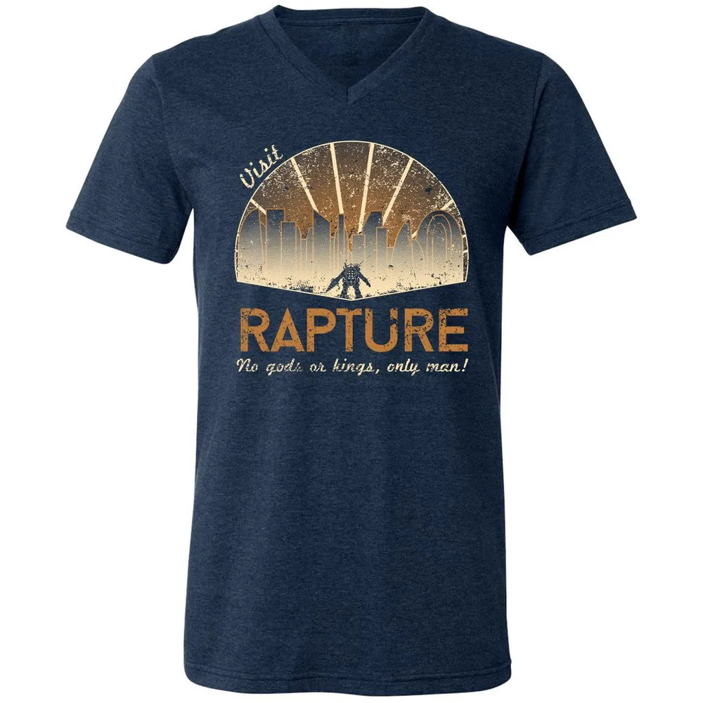 Unisex V-Neck T-Shirt - 1EGHDXGF - Heather Navy - 15