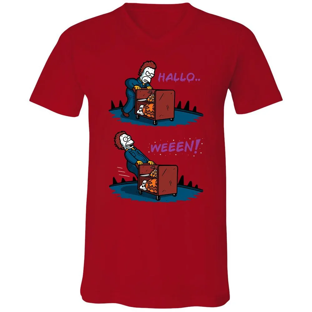 Unisex V-Neck T-Shirt - MMVAQEWT - Red - 3