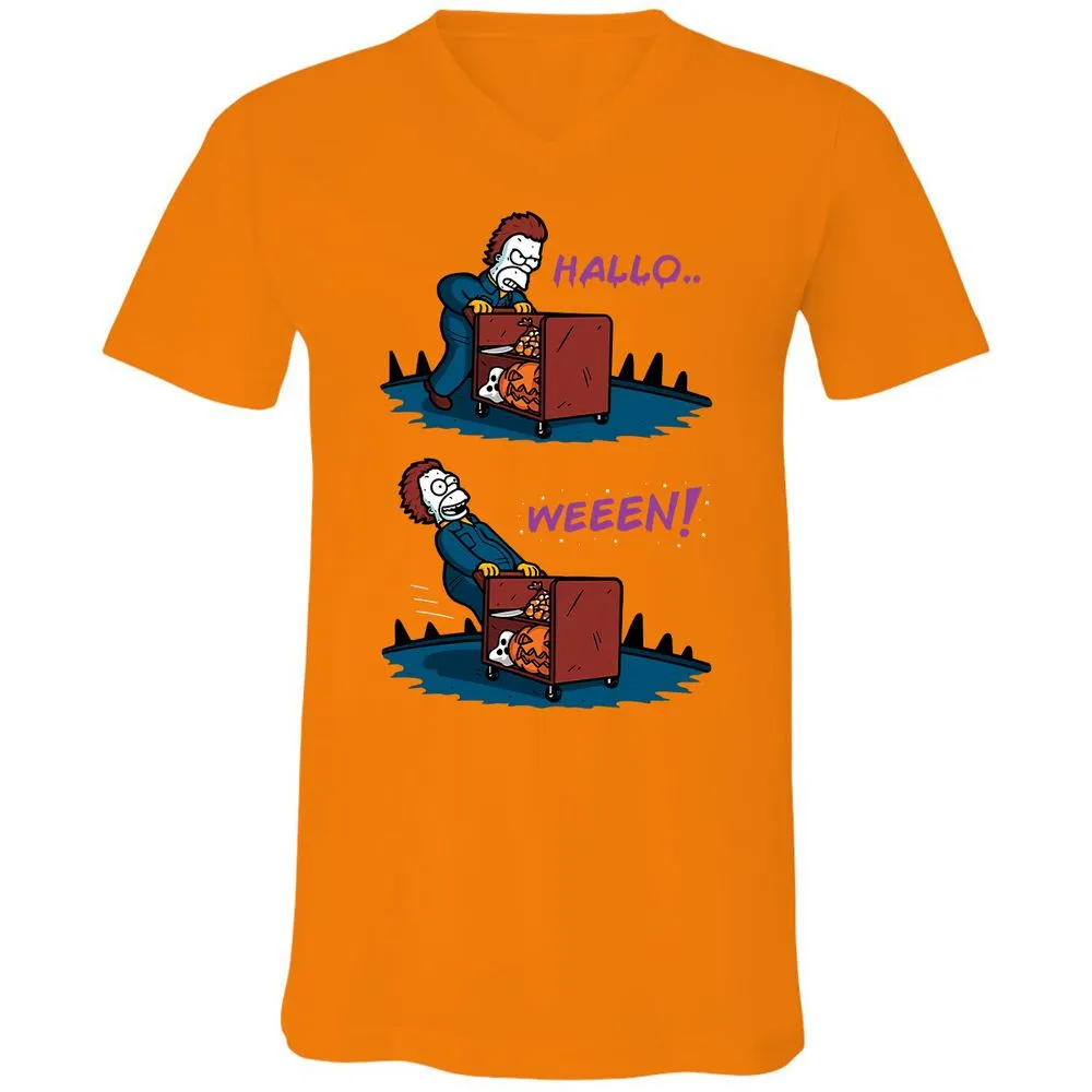 Unisex V-Neck T-Shirt - MMVAQEWT - Orange - 11