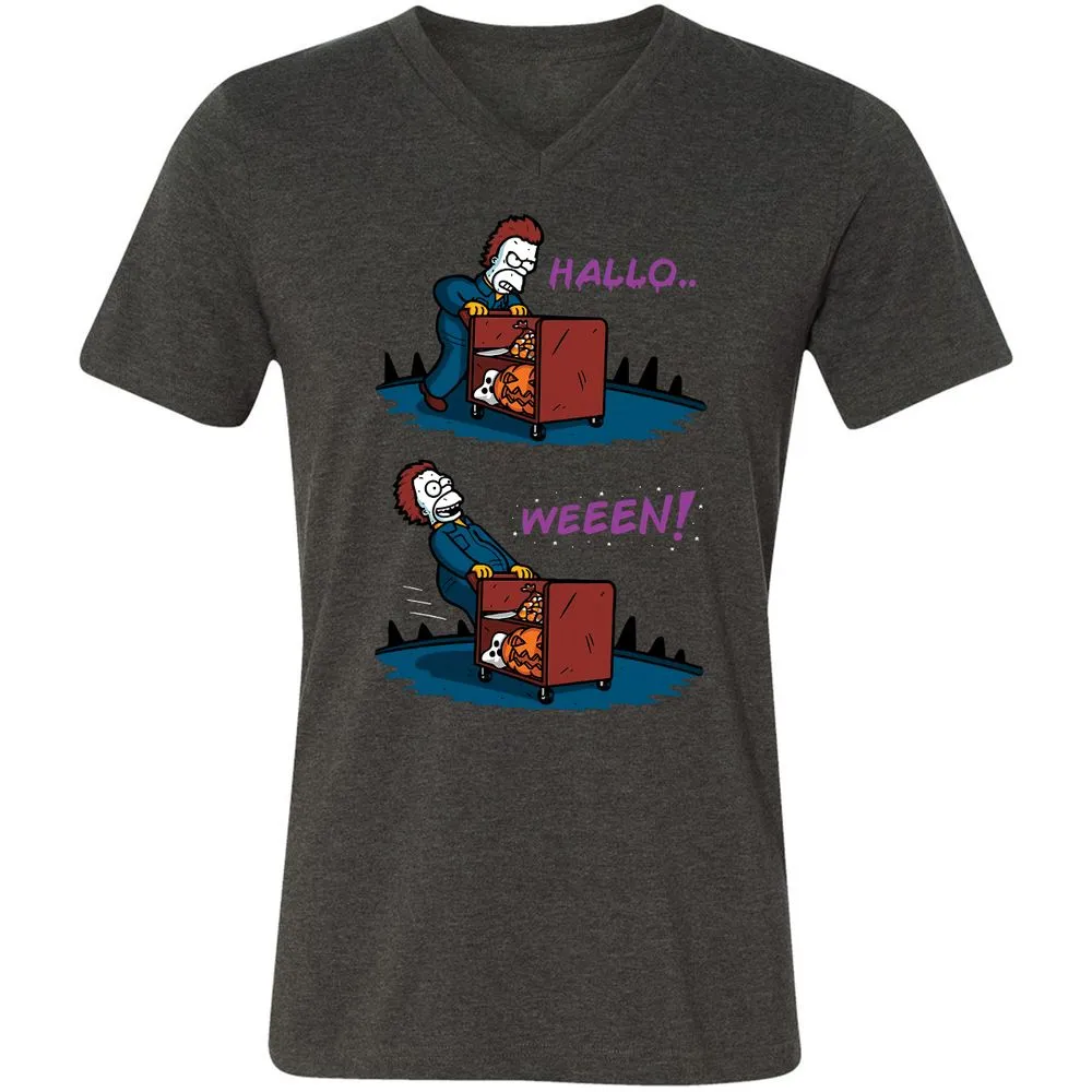 Unisex V-Neck T-Shirt - MMVAQEWT - Dark Grey Heather - 8