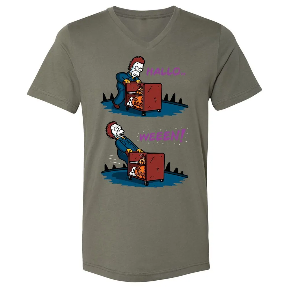 Unisex V-Neck T-Shirt - MMVAQEWT - Military Green - 10