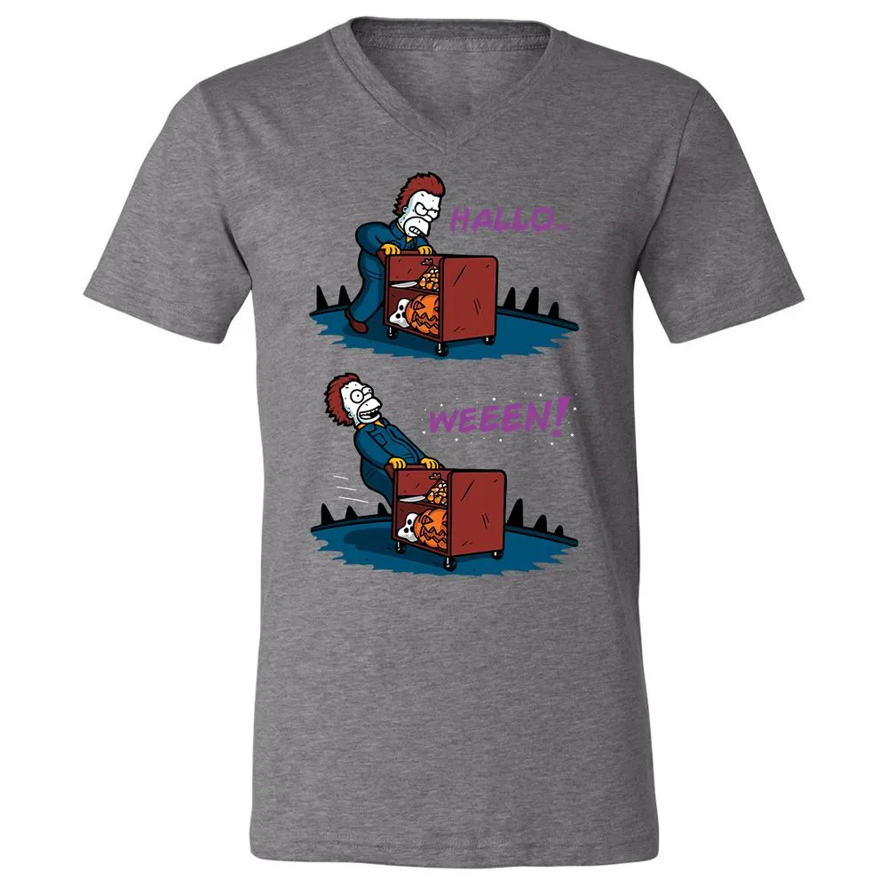 Unisex V-Neck T-Shirt - MMVAQEWT - Deep Heather - 13
