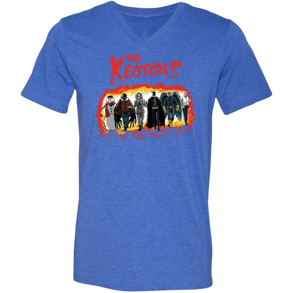 Unisex V-Neck T-Shirt - HPH87CCH - Heather True Royal - 14