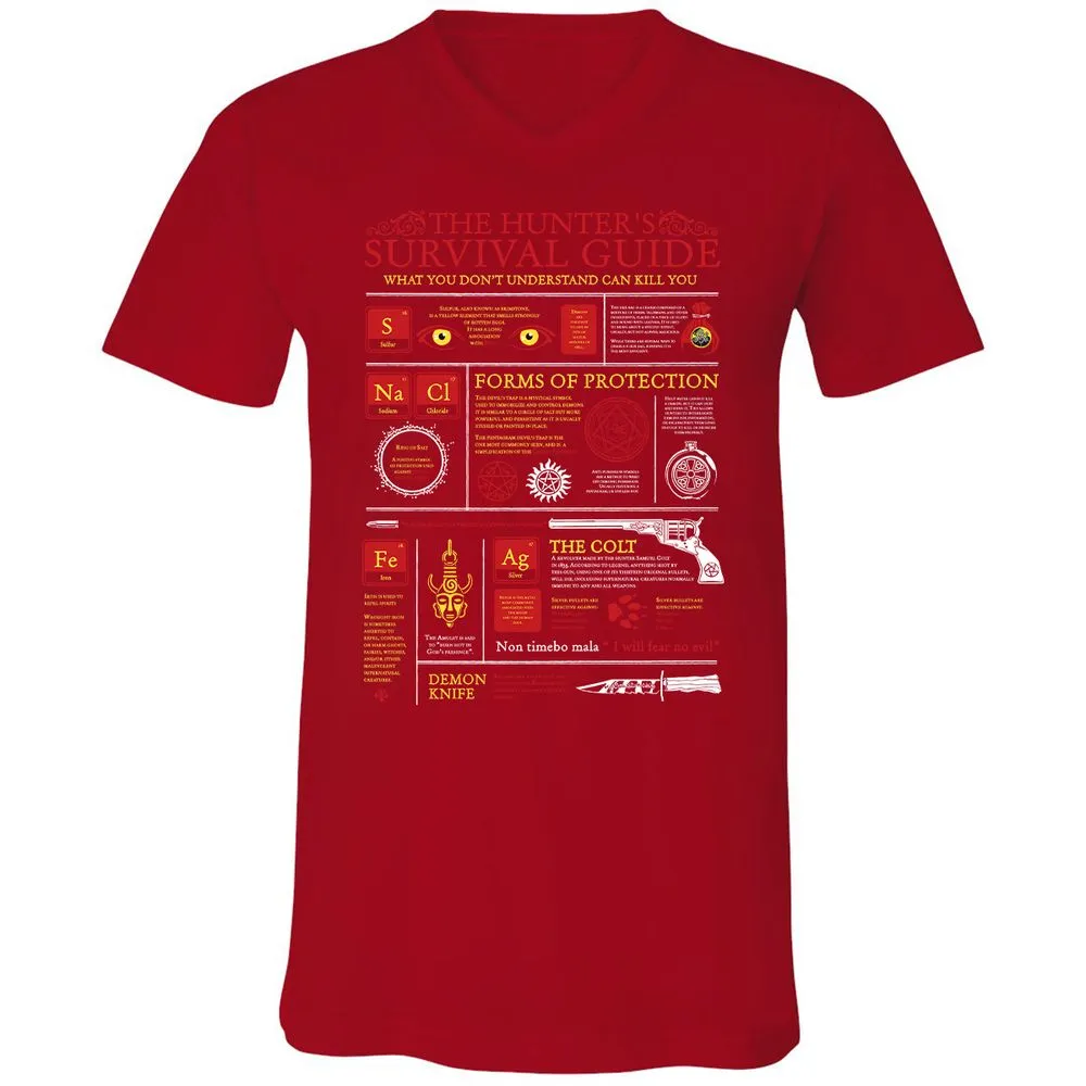 Unisex V-Neck T-Shirt - 674EM5HJ - Red - 3