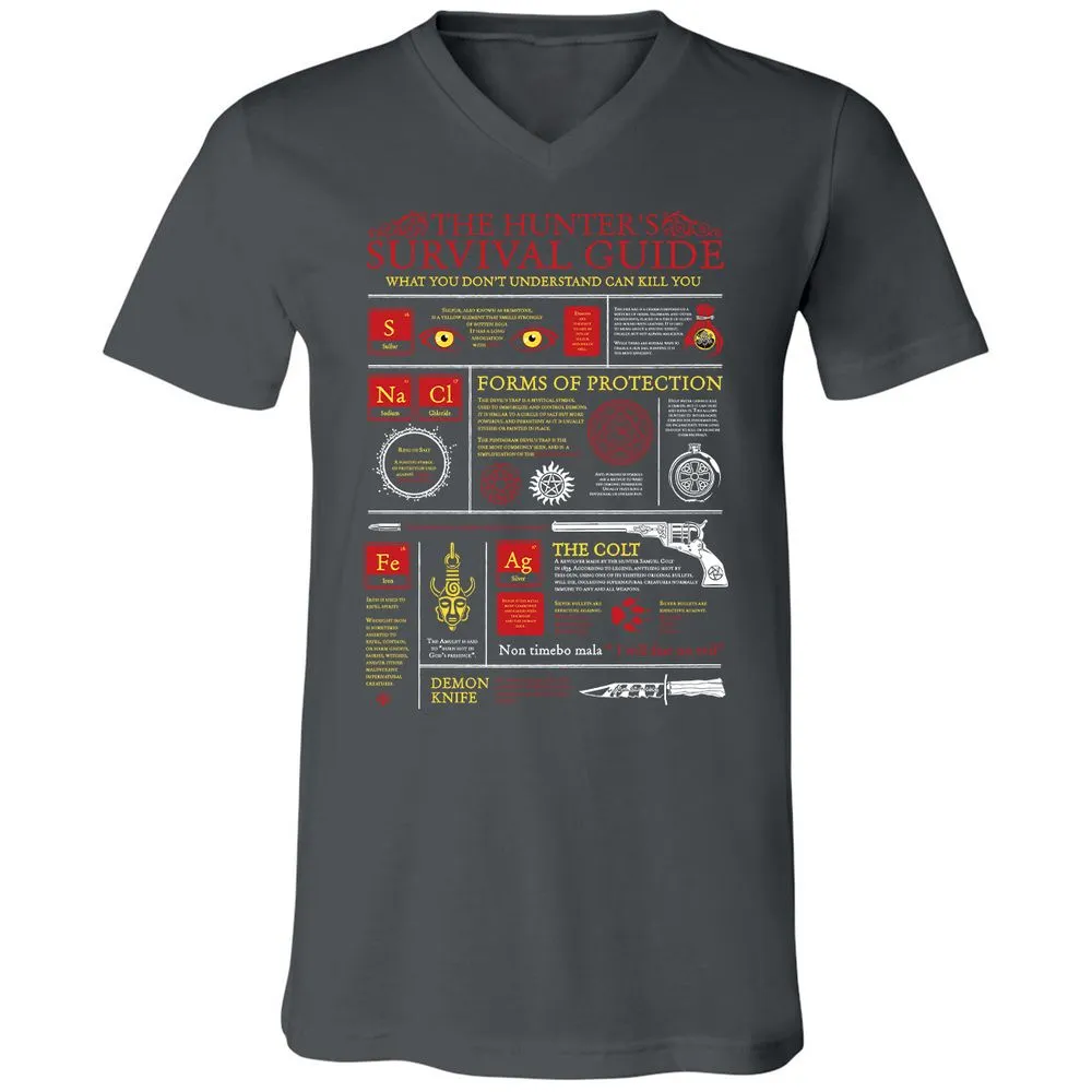 Unisex V-Neck T-Shirt - 674EM5HJ - Asphalt - 12