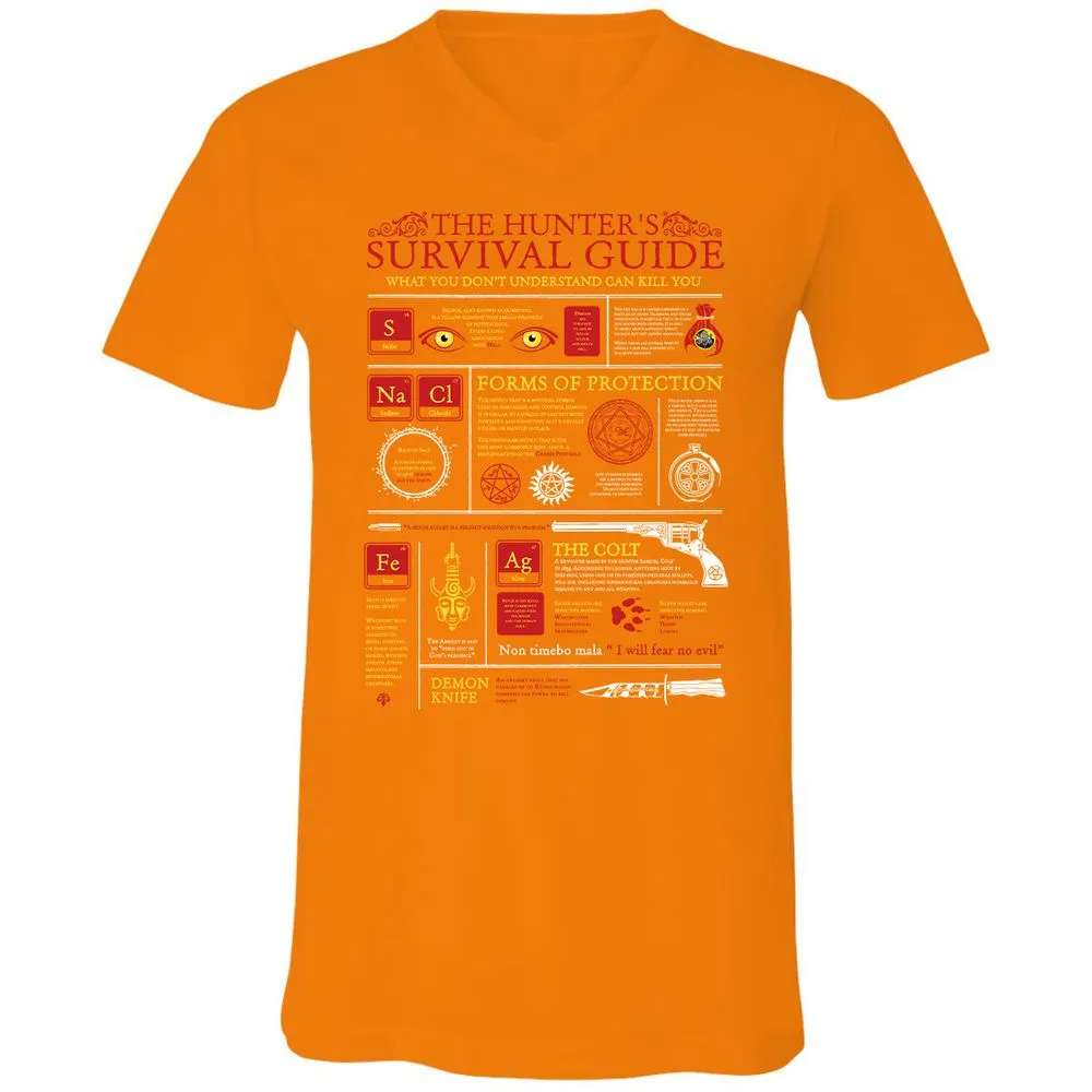 Unisex V-Neck T-Shirt - 674EM5HJ - Orange - 11