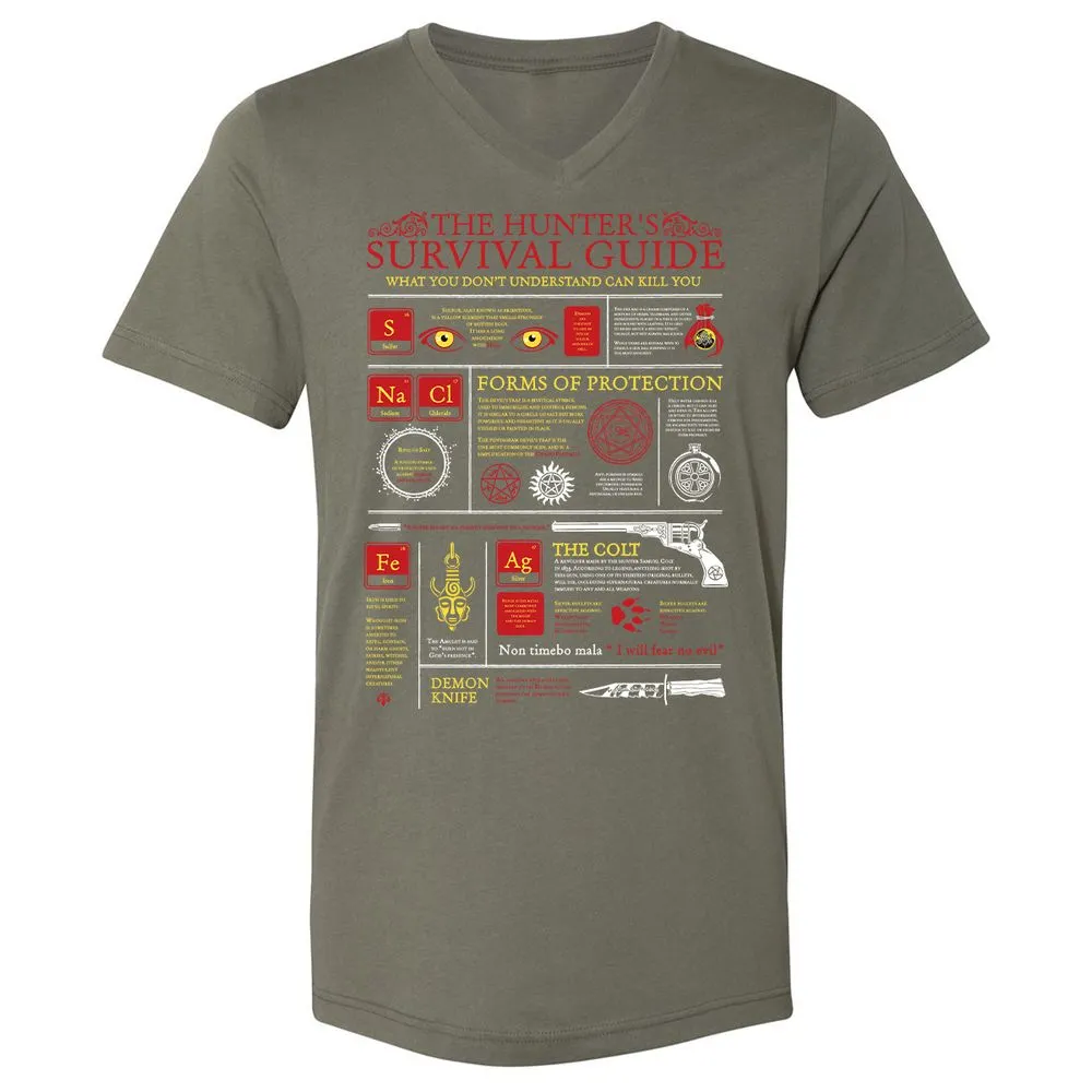 Unisex V-Neck T-Shirt - 674EM5HJ - Military Green - 10