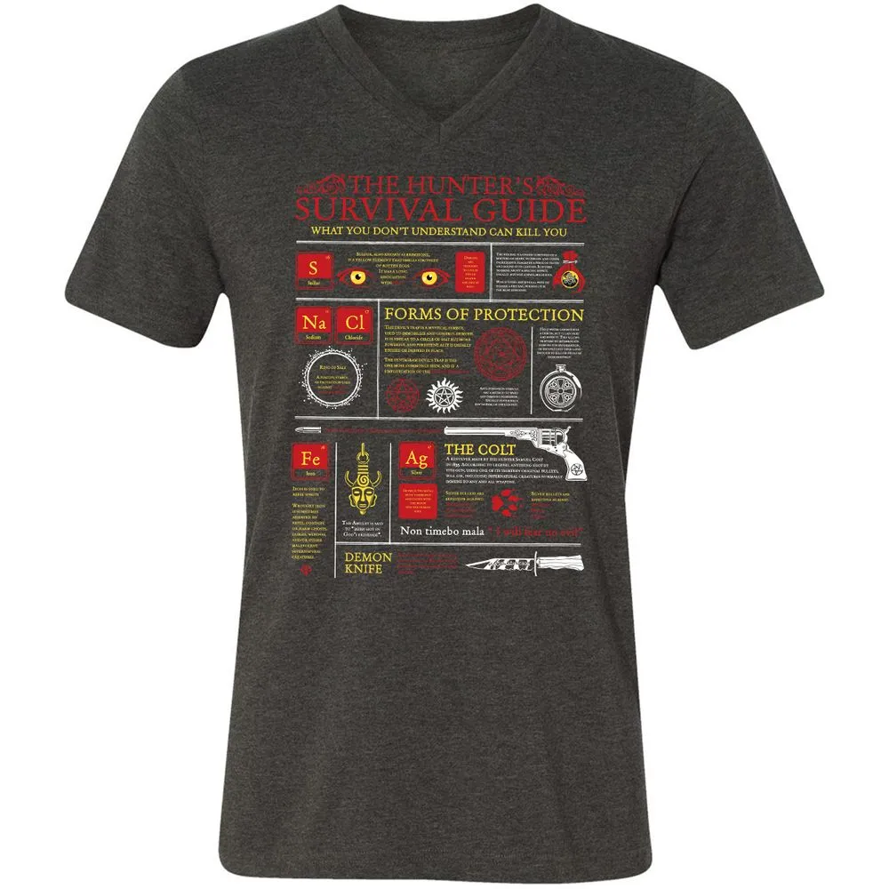 Unisex V-Neck T-Shirt - 674EM5HJ - Dark Grey Heather - 8