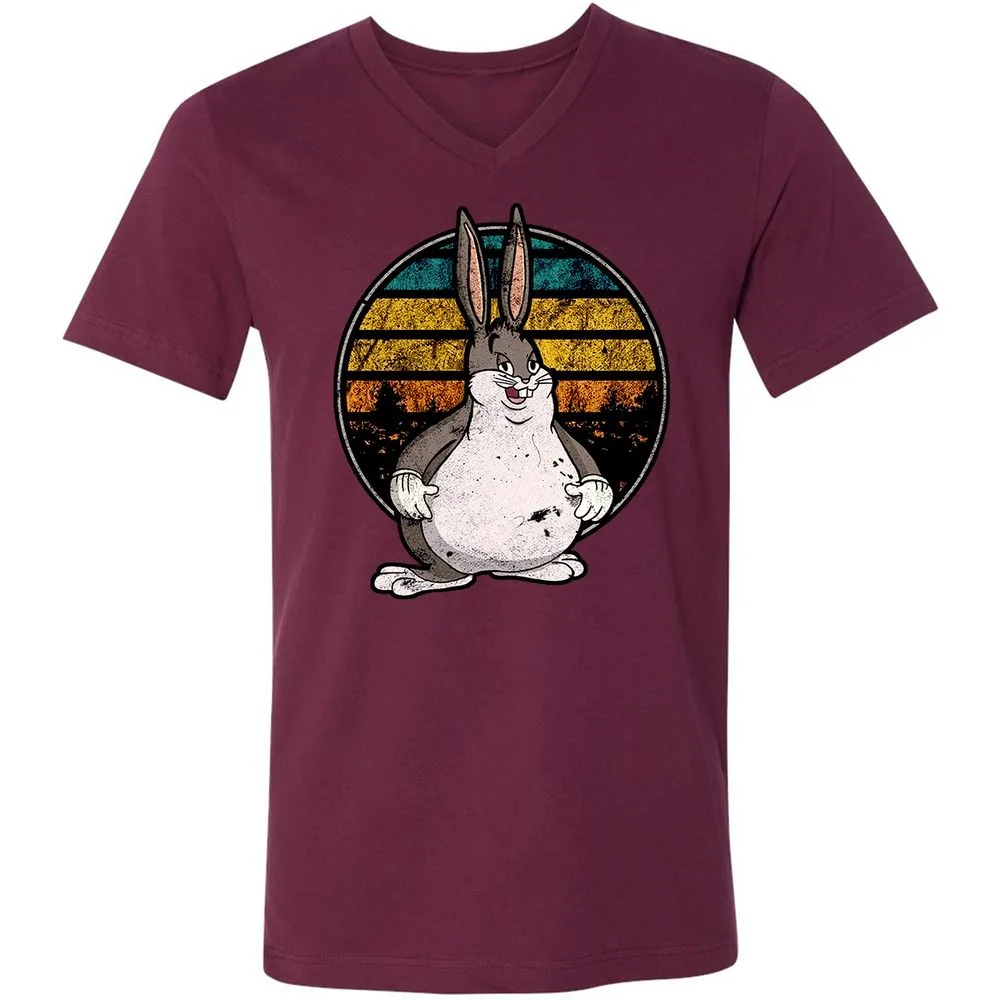 Unisex V-Neck T-Shirt - AMR9BWRT - Maroon - 6