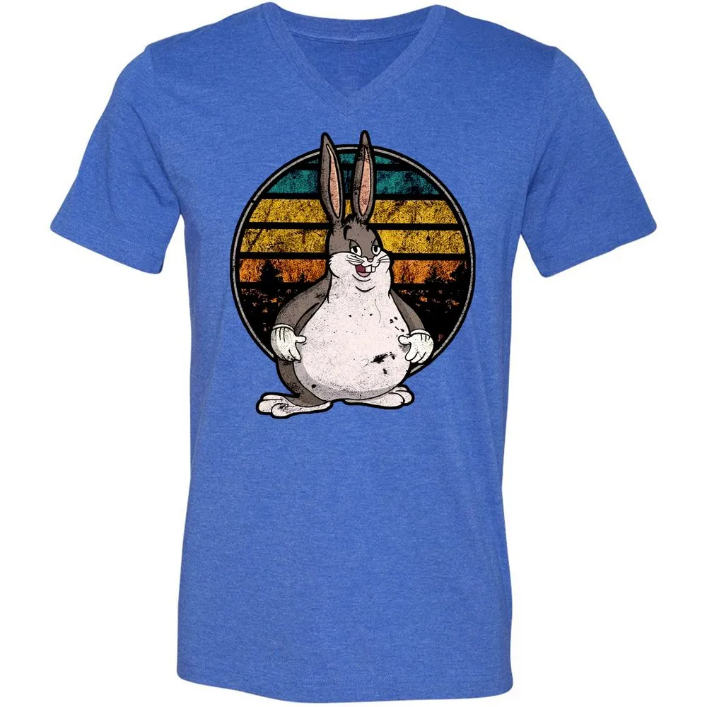 Unisex V-Neck T-Shirt - AMR9BWRT - Heather True Royal - 14