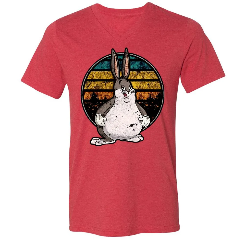 Unisex V-Neck T-Shirt - AMR9BWRT - Heather Red - 16