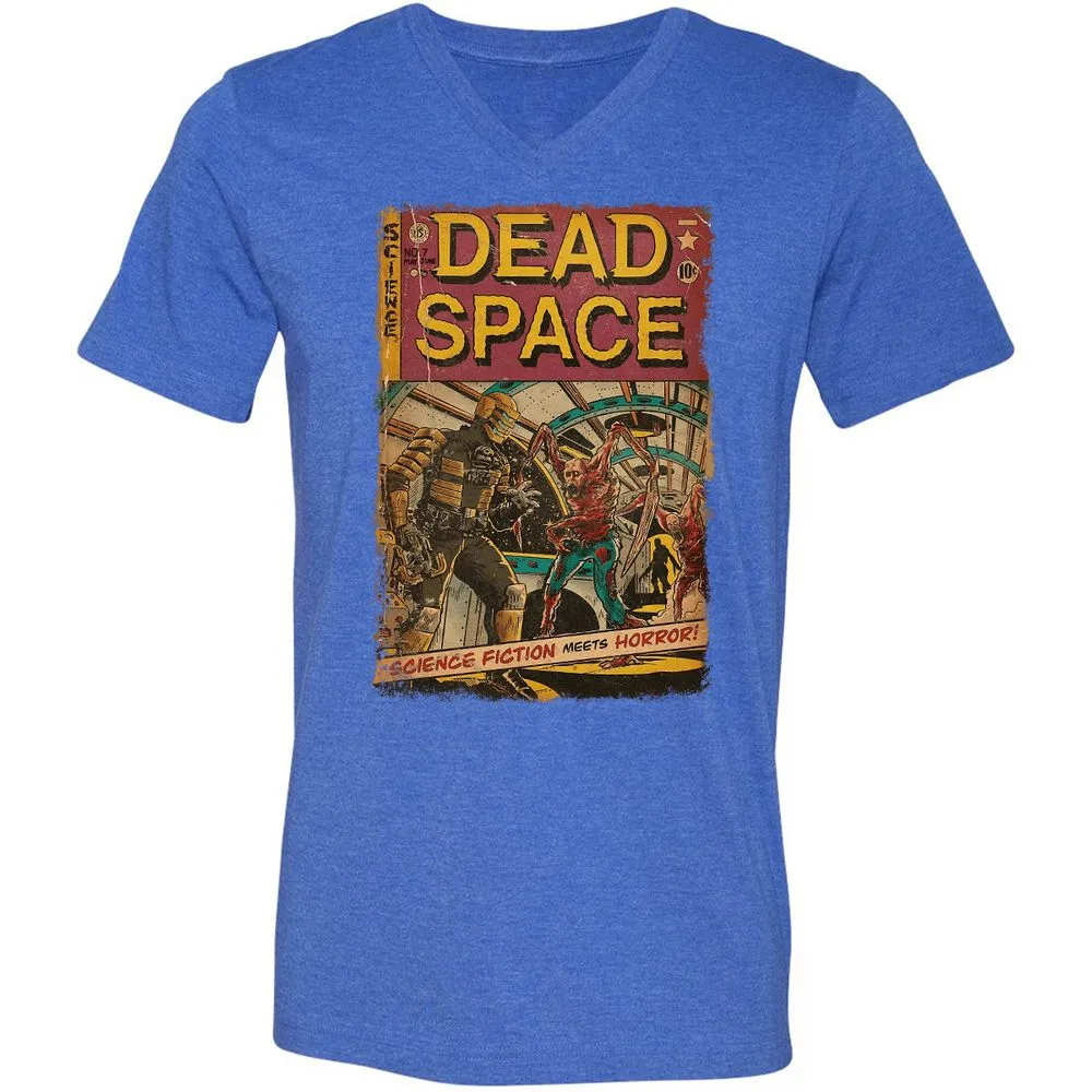 Unisex V-Neck T-Shirt - 7Y1W5J86 - Heather True Royal - 14