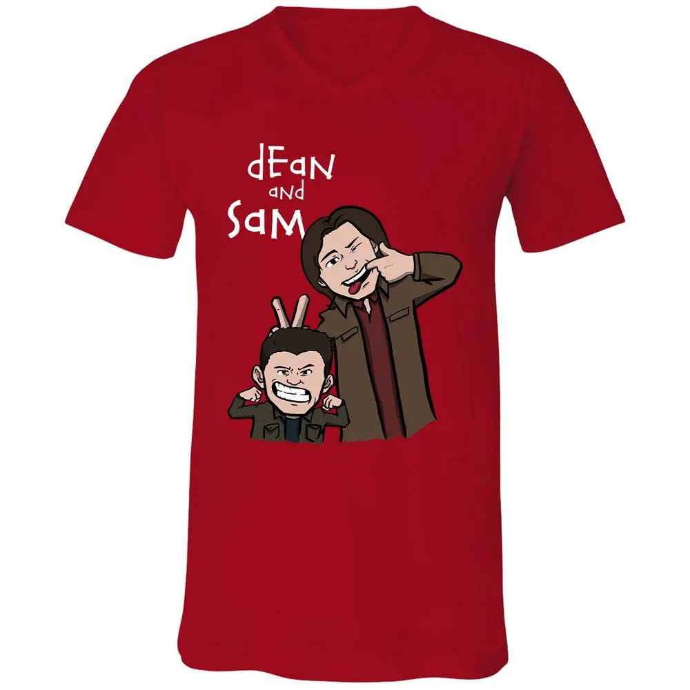 Unisex V-Neck T-Shirt - FKY5WHW4 - Red - 3