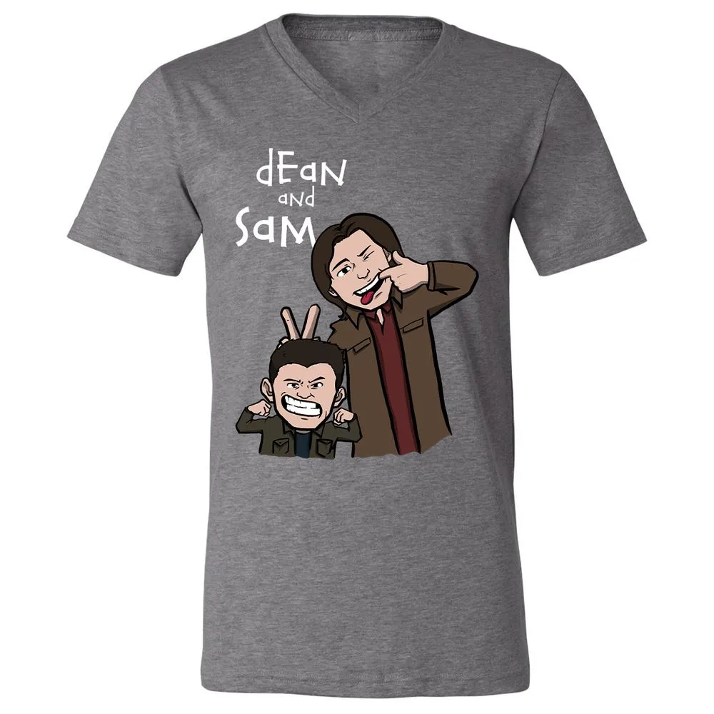 Unisex V-Neck T-Shirt - FKY5WHW4 - Deep Heather - 13