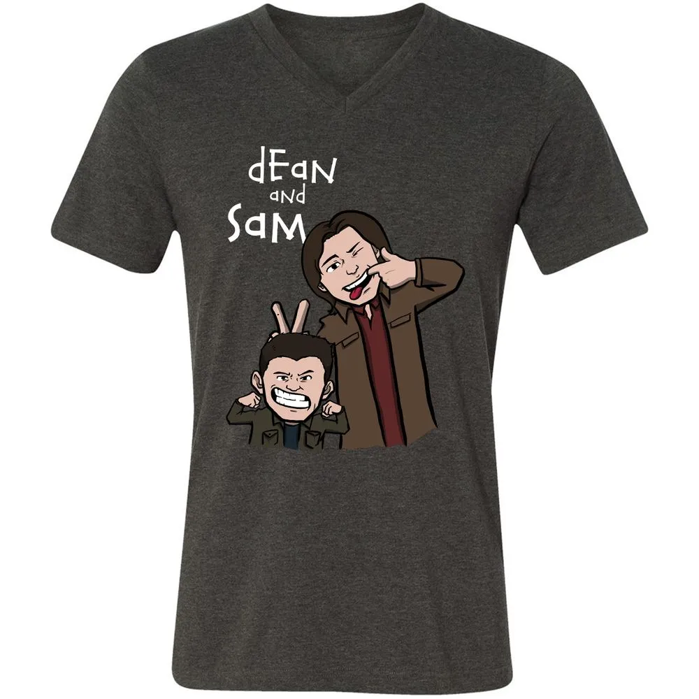 Unisex V-Neck T-Shirt - FKY5WHW4 - Dark Grey Heather - 8