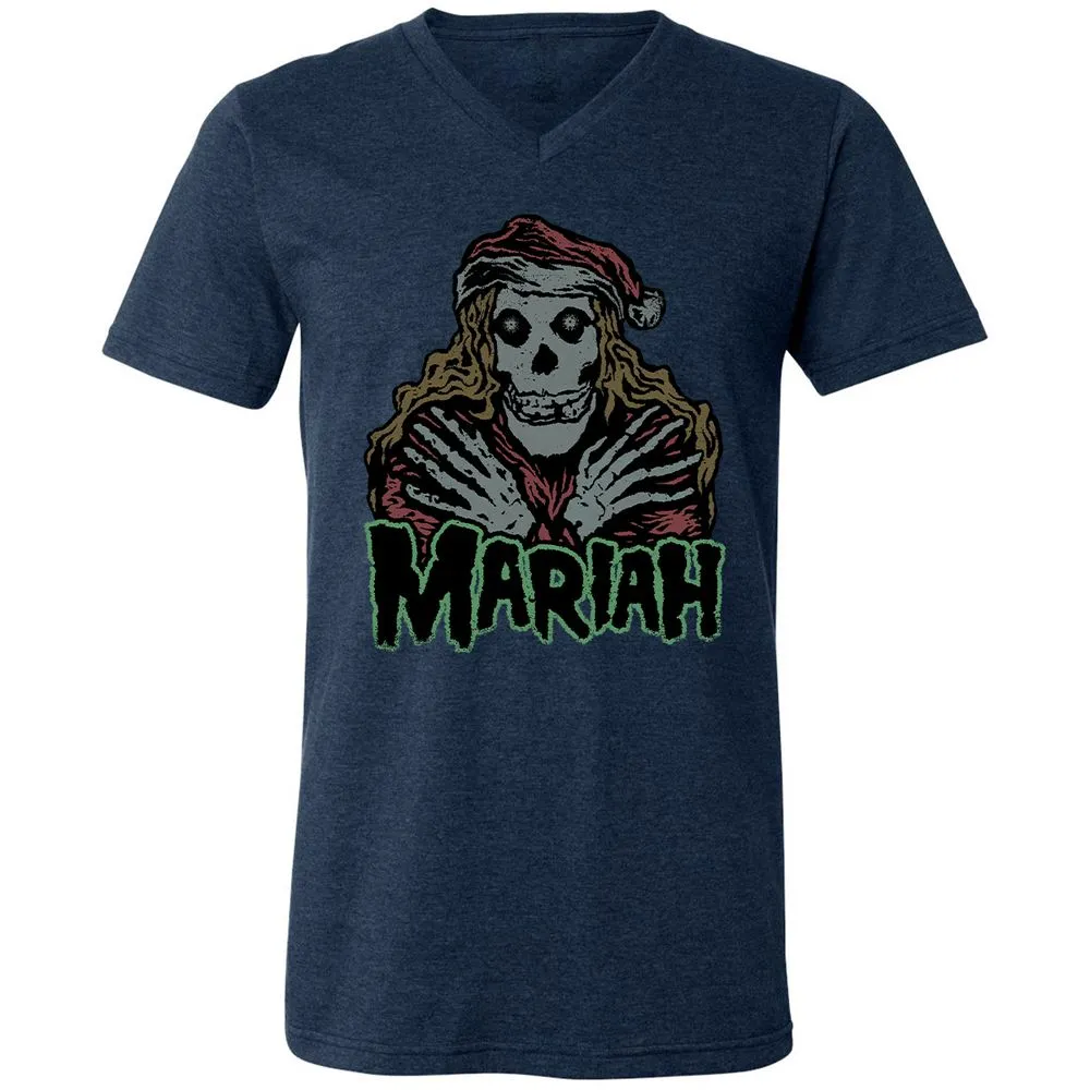 Unisex V-Neck T-Shirt - ELDR5SZF - Heather Navy - 15