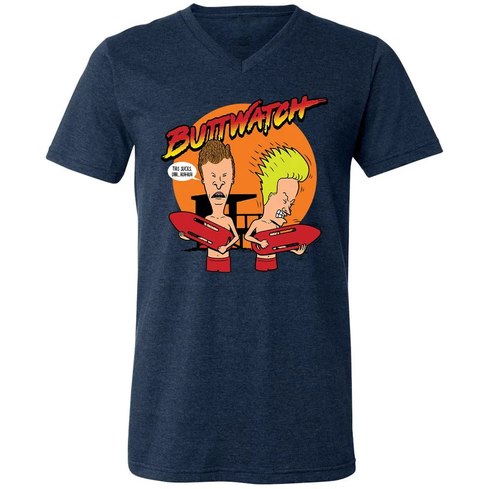 Unisex V-Neck T-Shirt - MZ2D34U5 - Heather Navy - 15
