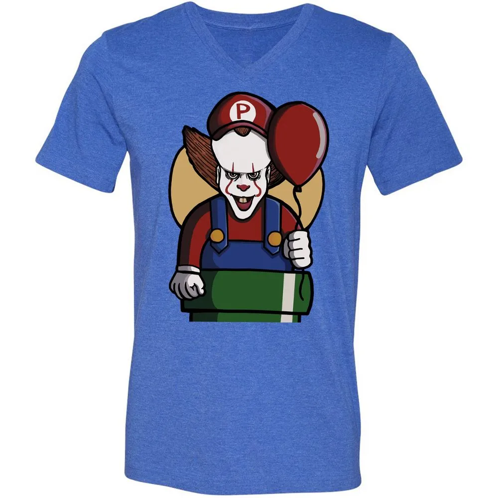 Unisex V-Neck T-Shirt - 1C2U4VSR - Heather True Royal - 14