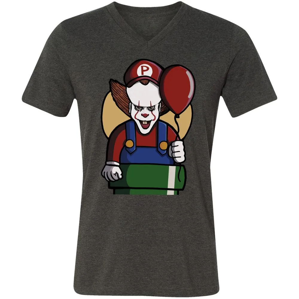 Unisex V-Neck T-Shirt - 1C2U4VSR - Dark Grey Heather - 8