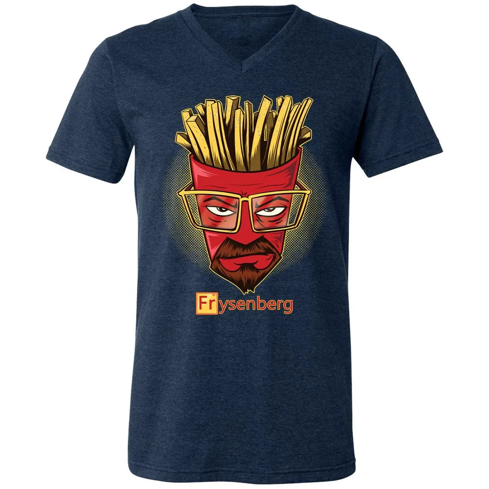 Unisex V-Neck T-Shirt - 5U11GV9D - Heather Navy - 15