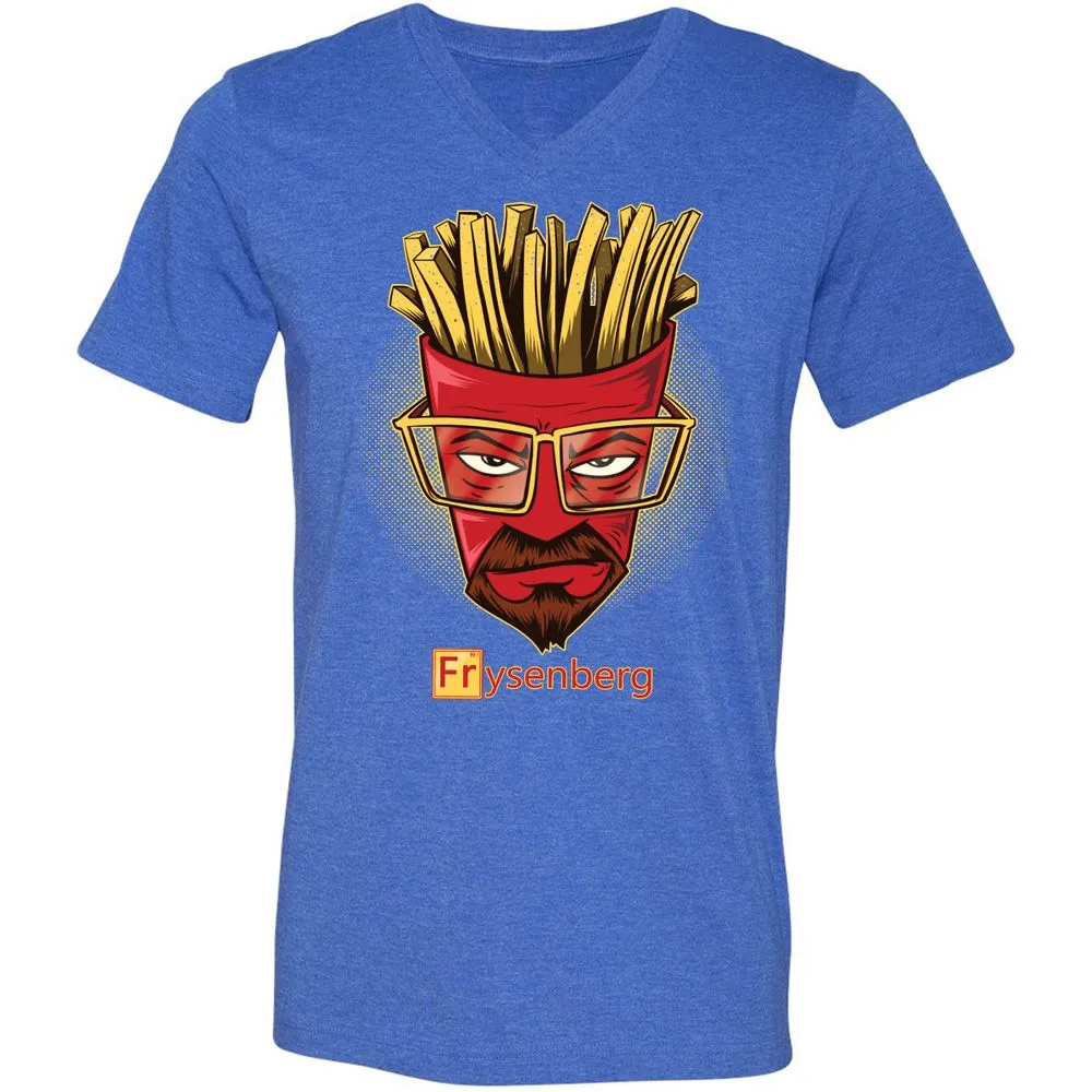 Unisex V-Neck T-Shirt - 5U11GV9D - Heather True Royal - 14