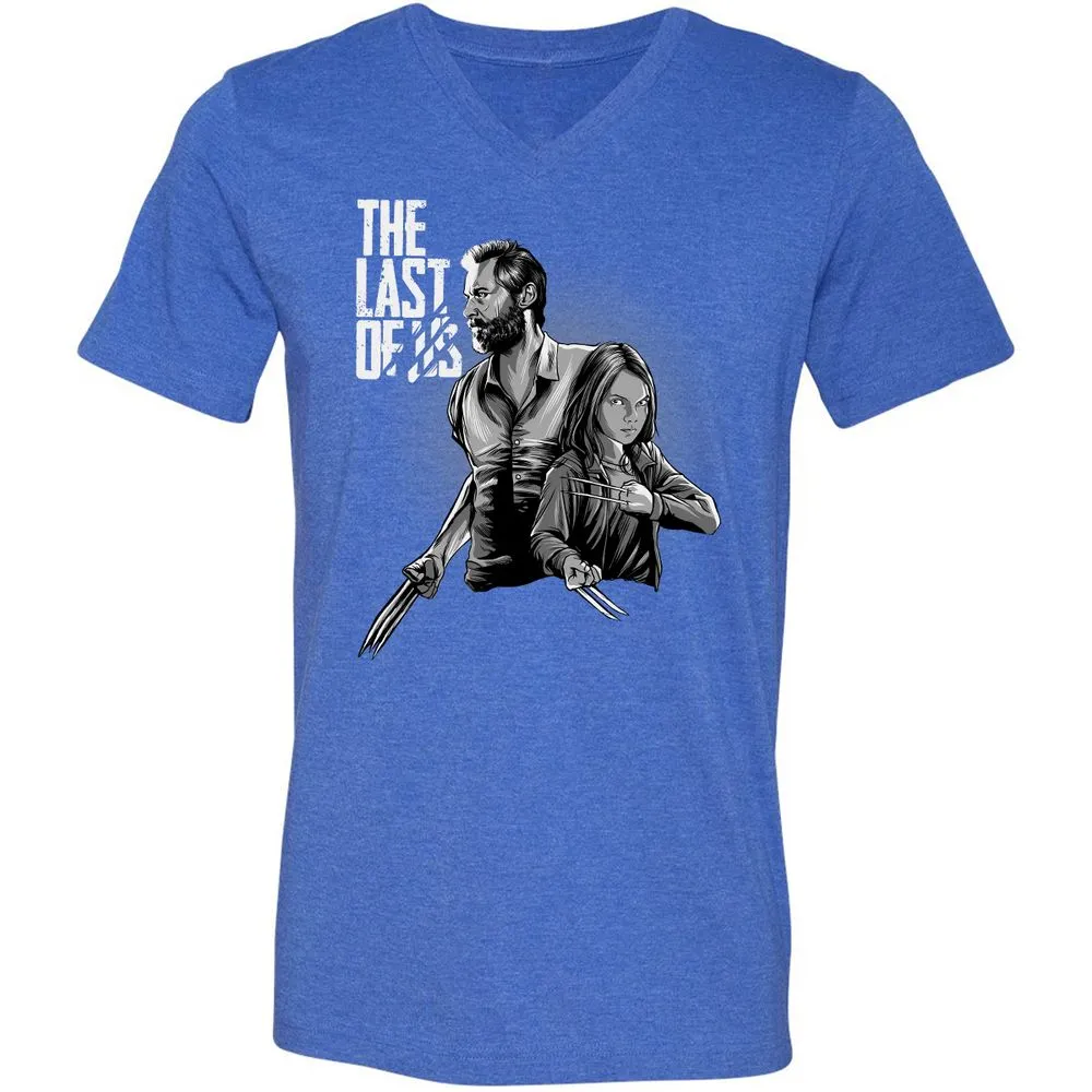 Unisex V-Neck T-Shirt - FH7VX7VY - Heather True Royal - 14