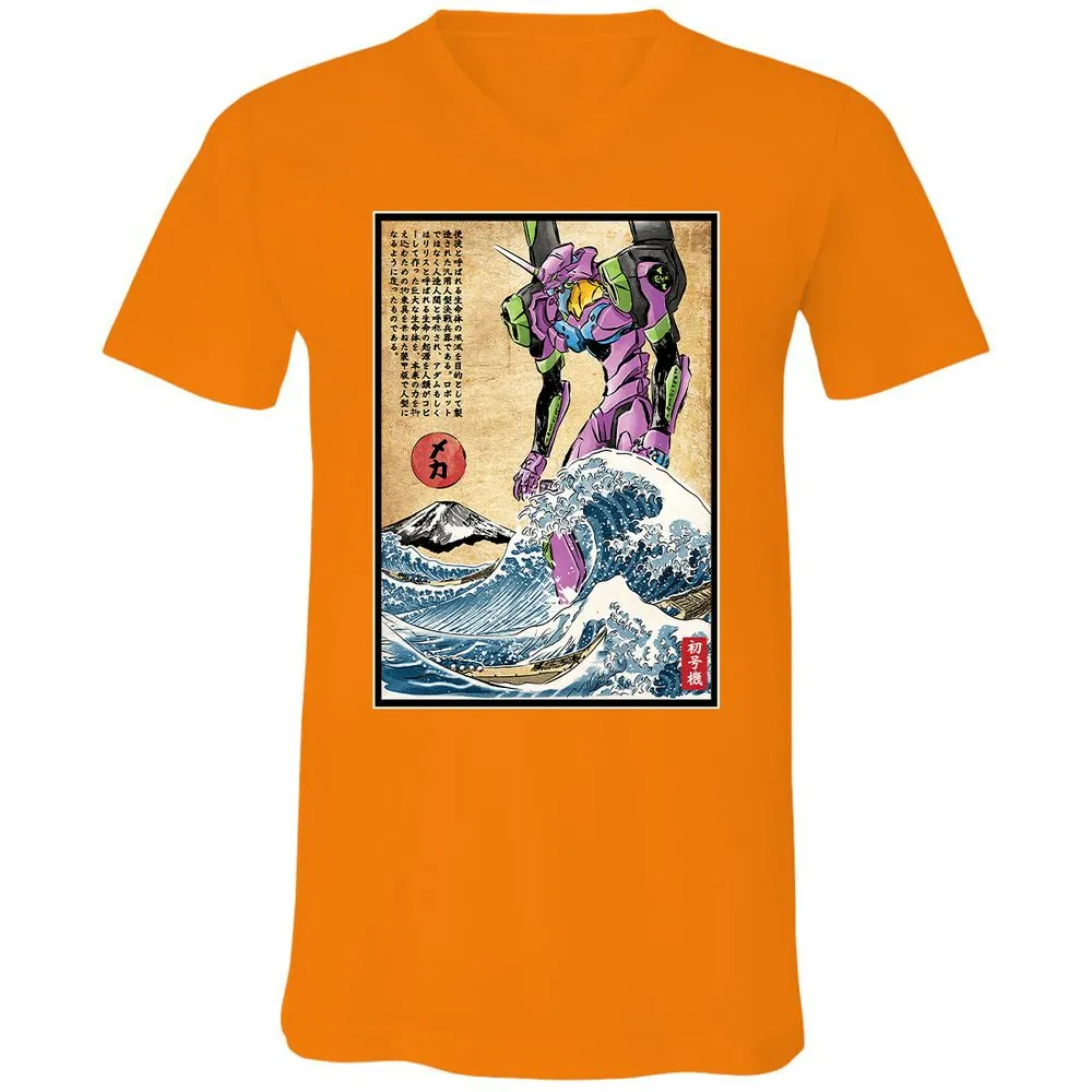Unisex V-Neck T-Shirt - F3X4EJYL - Orange - 11
