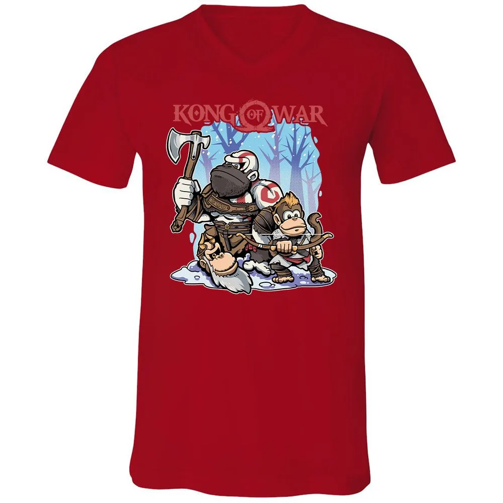 Unisex V-Neck T-Shirt - QL5ATRXK - Red - 3