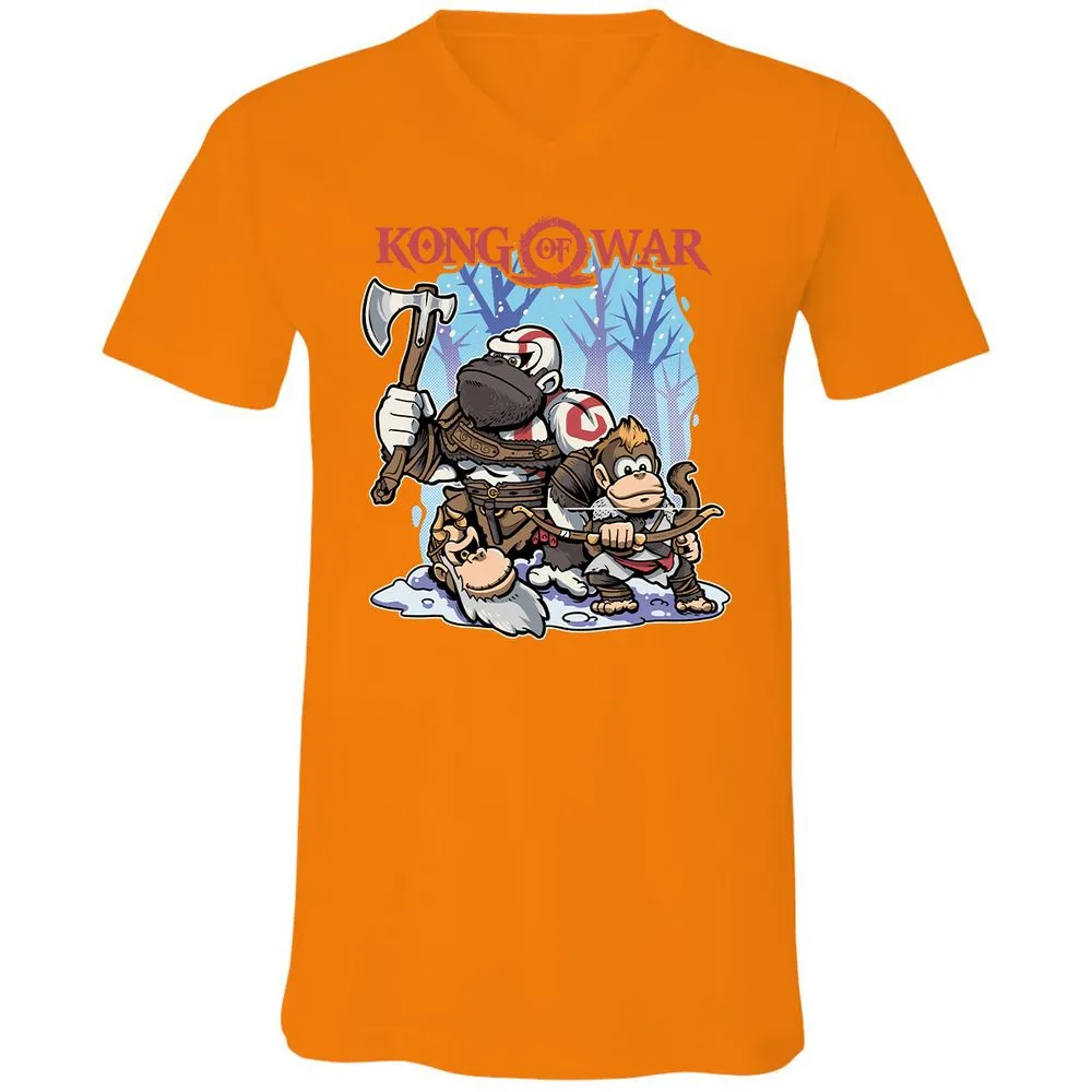 Unisex V-Neck T-Shirt - QL5ATRXK - Orange - 11