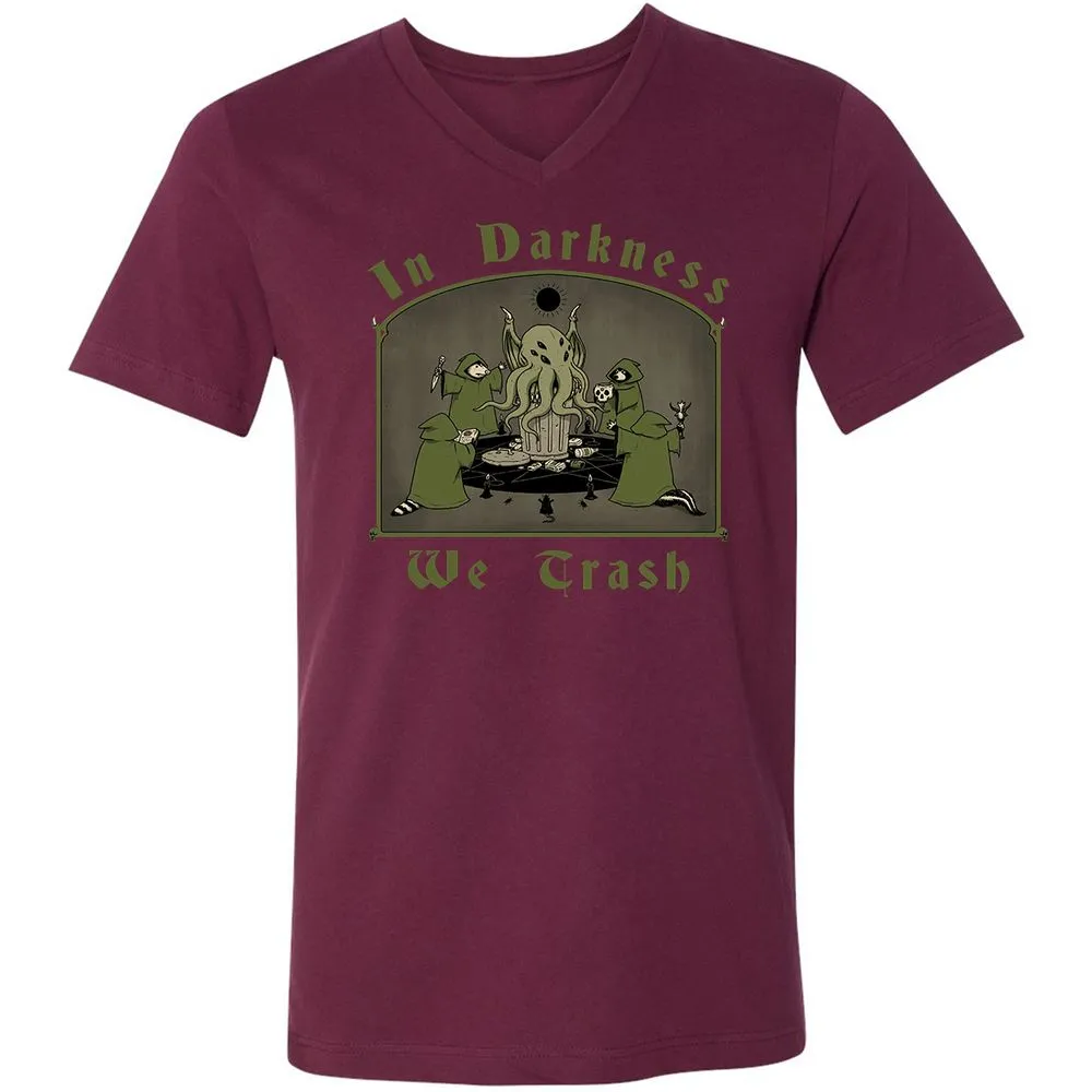 Unisex V-Neck T-Shirt - QNG7V1YQ - Maroon - 6