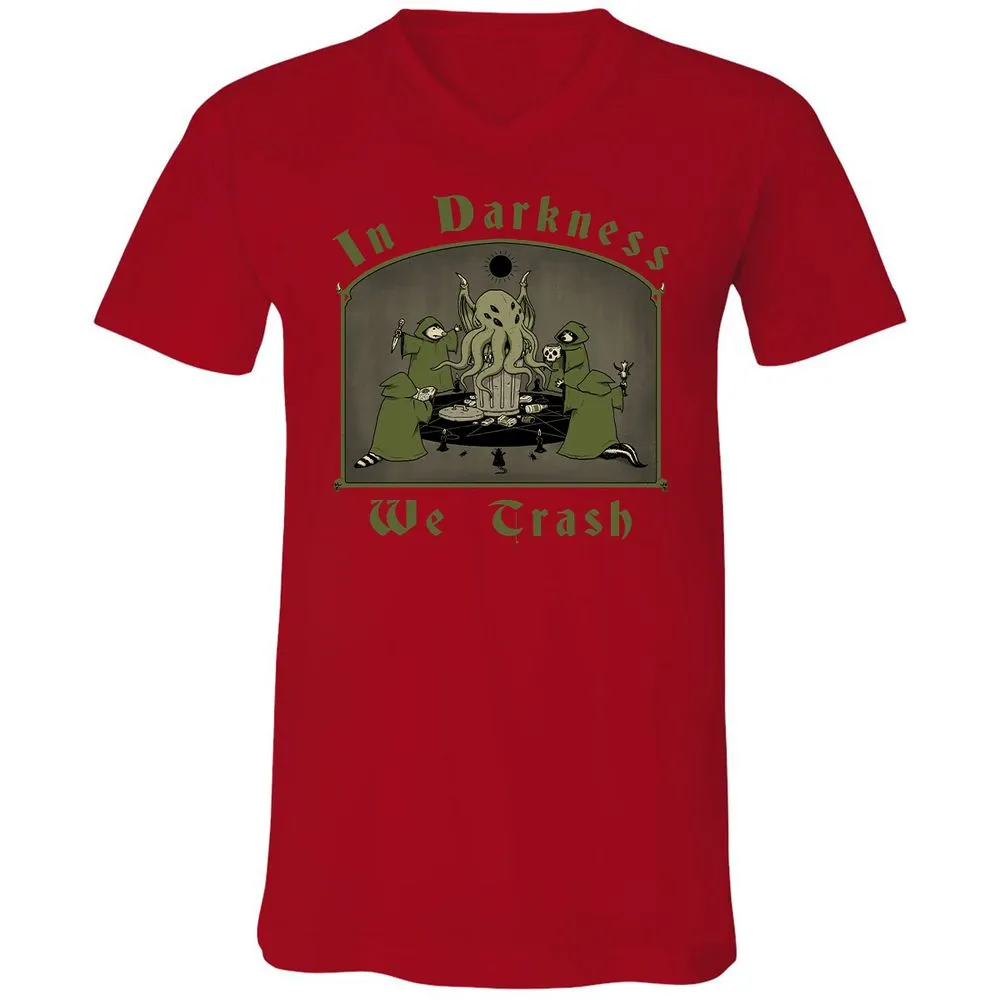 Unisex V-Neck T-Shirt - QNG7V1YQ - Red - 3